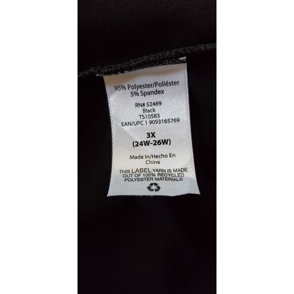 TERRA & SKY WRAP DRESS COLOR BLACK 3/4 SLEEVE  SIZE 3X - Picture 7 of 7